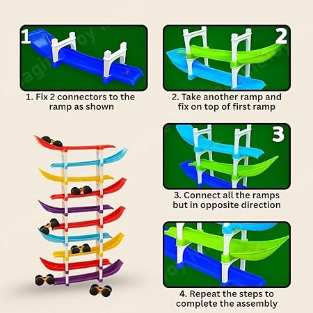 DIY Multilevel Racetrack Glider on Building Block Toys