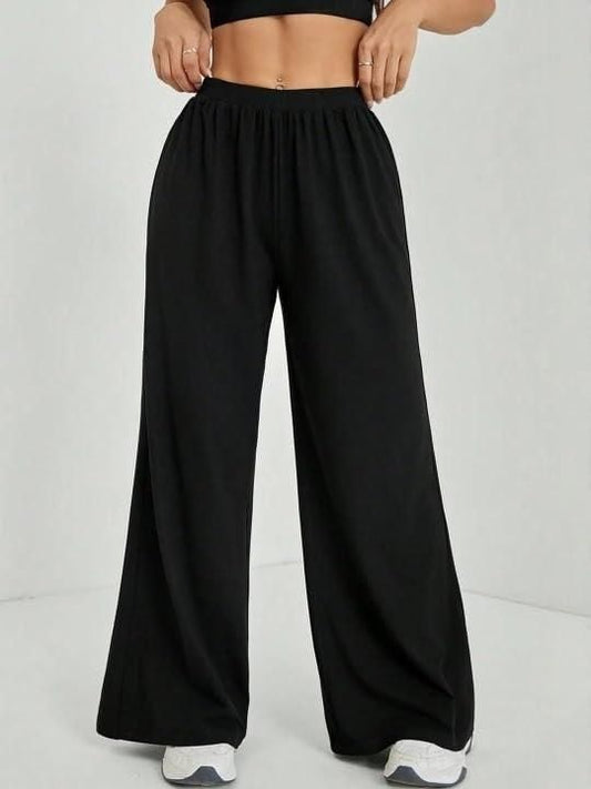 Women's Casual Black Straight Fit Pants