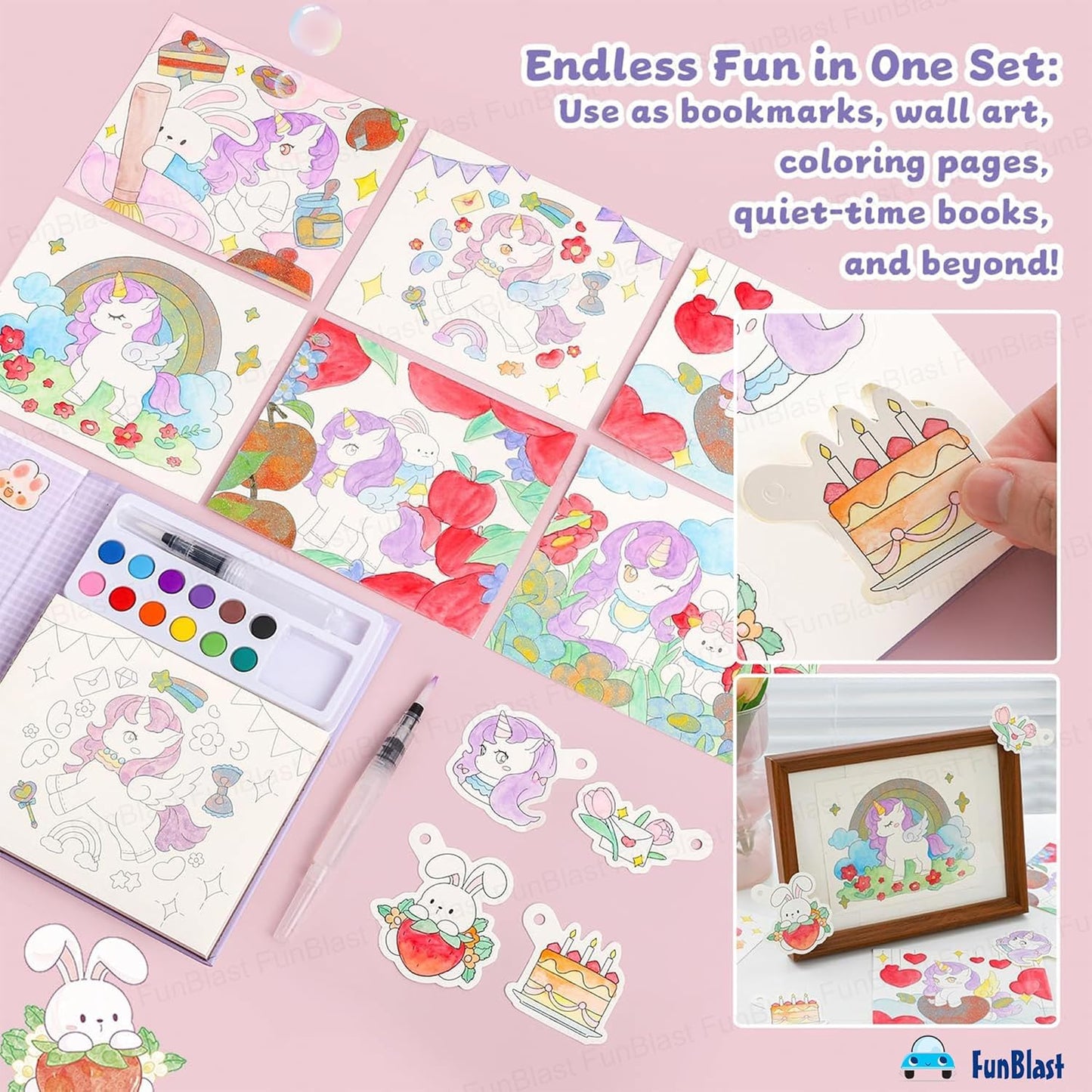 Cartoon Art Coloring Painting Set for Kid's