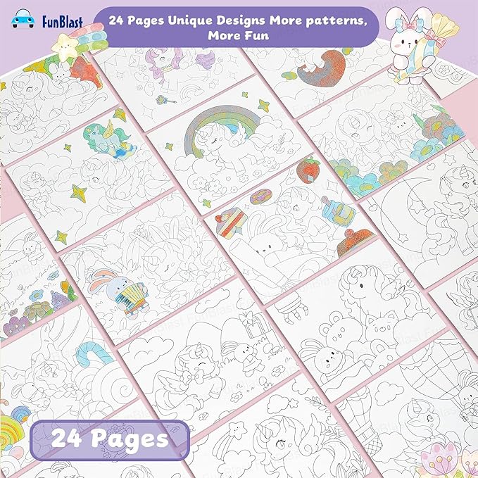 Cartoon Art Coloring Painting Set for Kid's