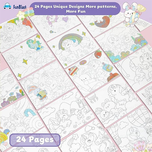 Cartoon Art Coloring Painting Set for Kid's