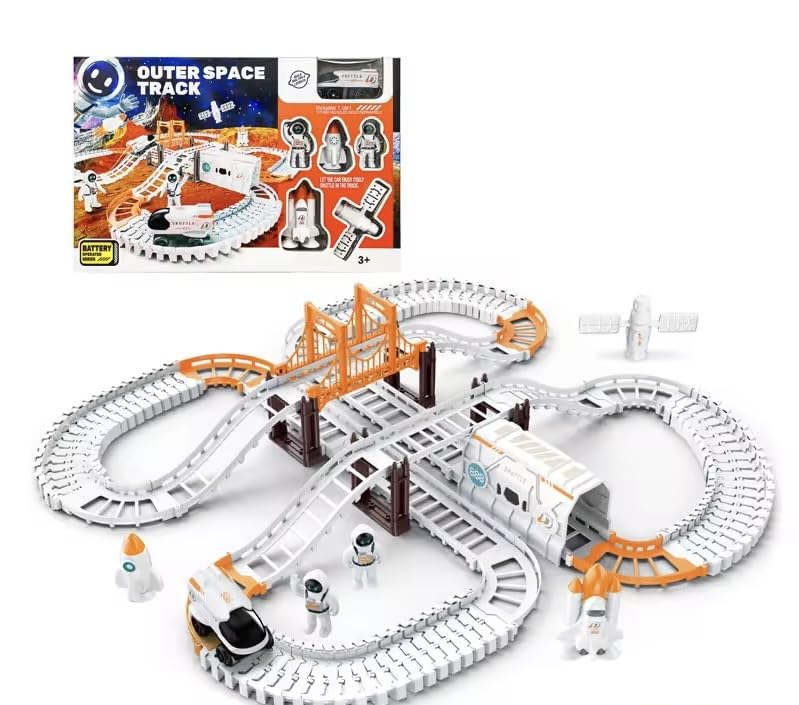 Astronaut Spaceship Track Set - Outer Space Toy Set for Kids