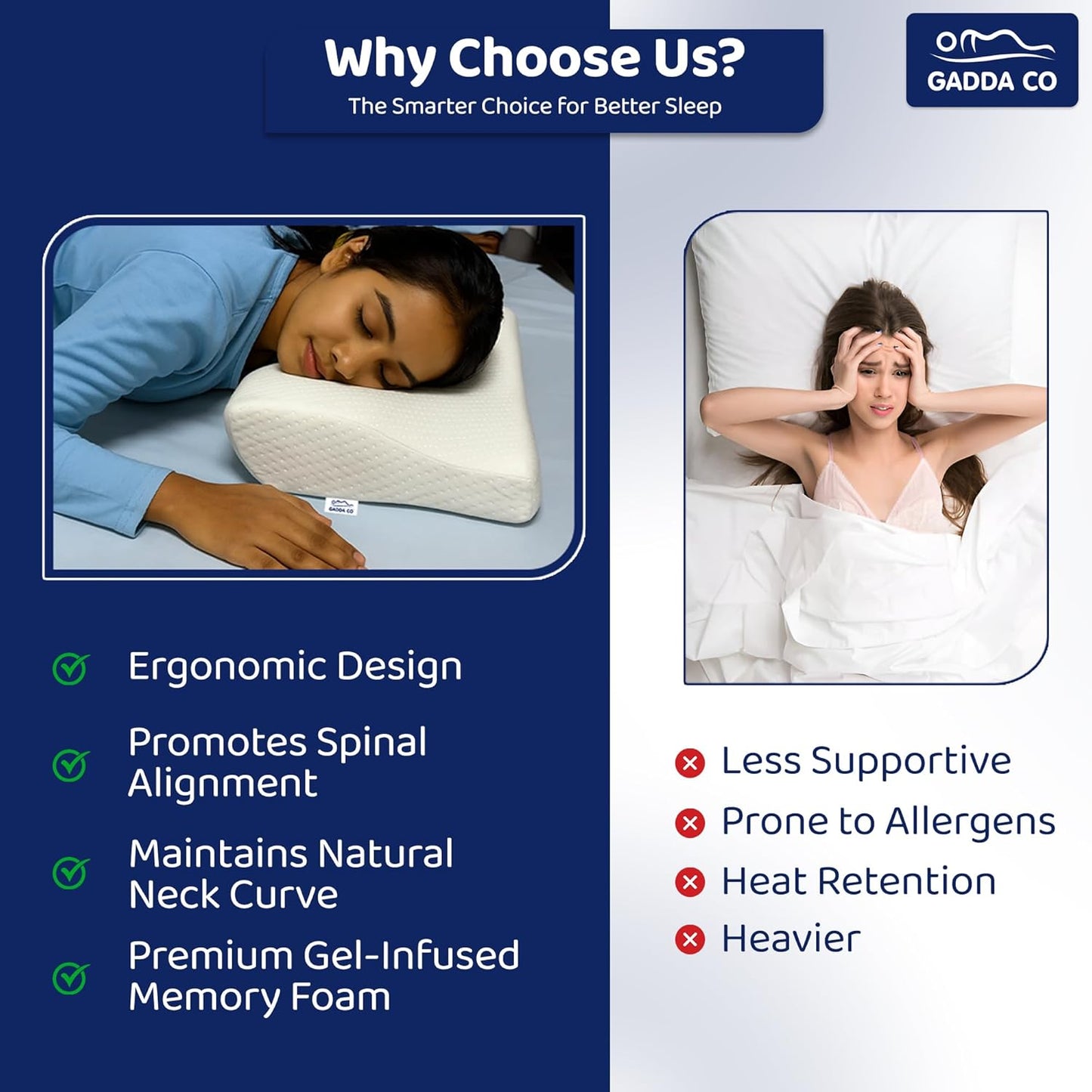 Foam Pillow for Neck Pain Relief